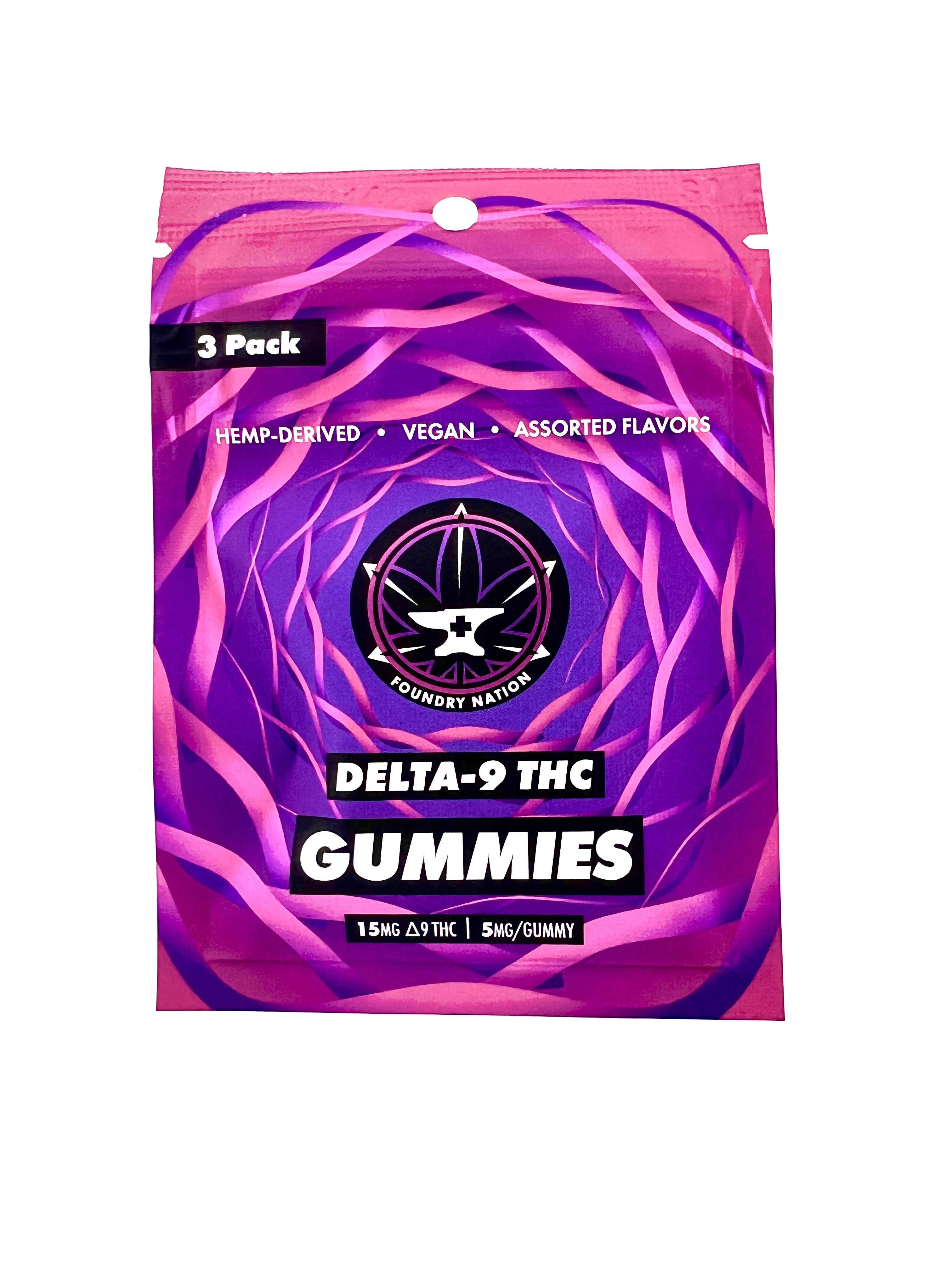 Photograph of product: Foundry Nation - 5mg TH-oui Gummies Assorted - 3ct