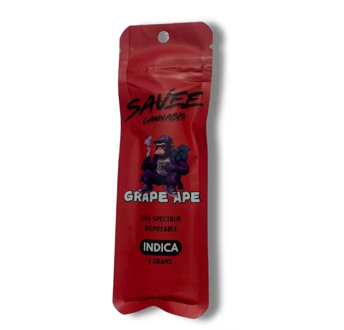 Photograph of product: Savee - 2g Disposable Vape - Grape Ape Oui'd