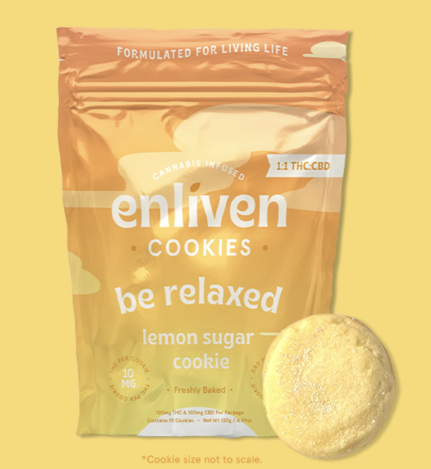 Photograph of product: Enliven 10mg Cookie - Lemon Sugar 1:1 TH-oui:CBD