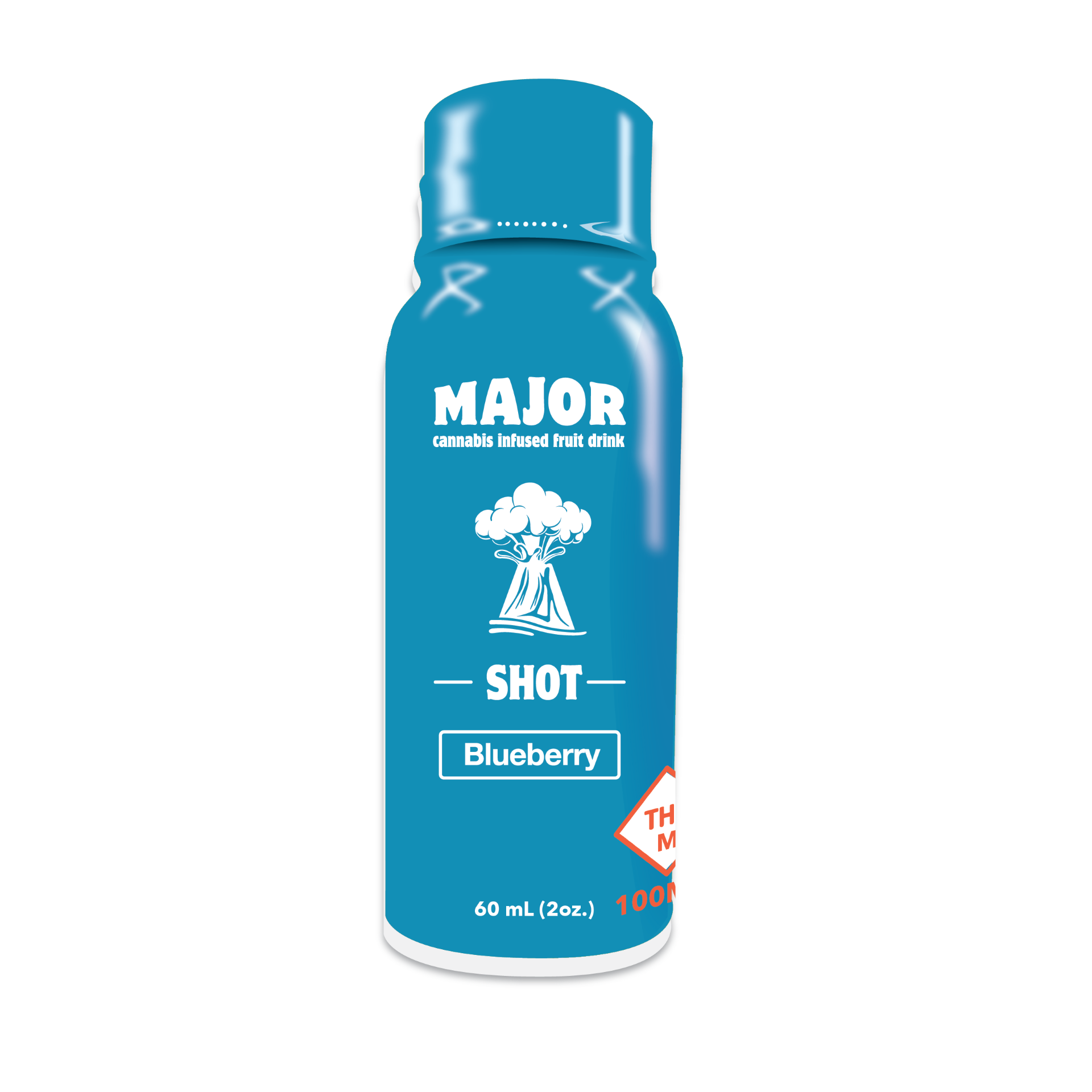Photograph of product: Major: Infused Beverage | Blueberry | Shot | 100mg