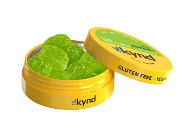 Photograph of product: Kynd Energy Sour Green Apple Gummies 10pk