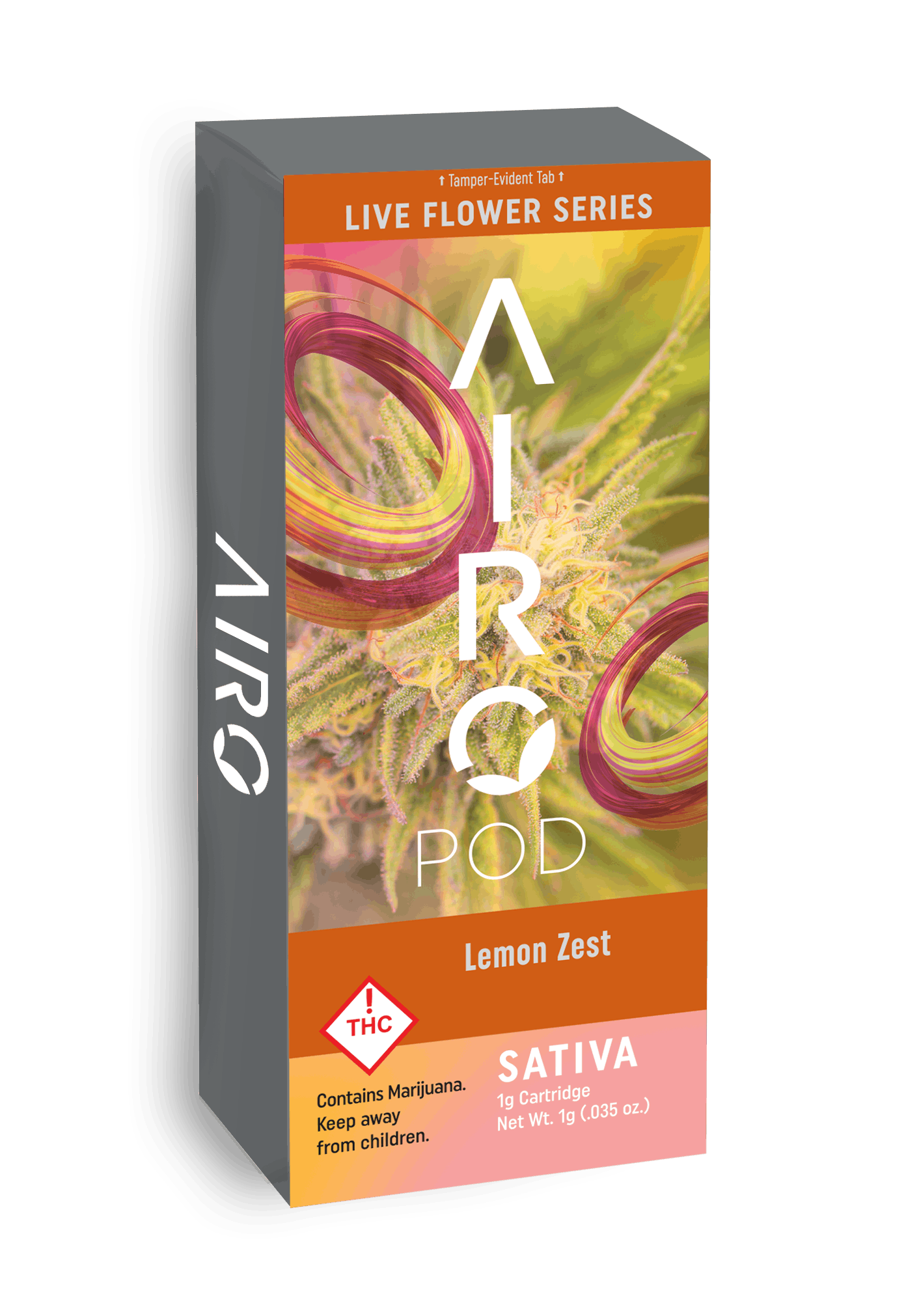Photograph of product: AiroPro Lemon Zest Live Flower Series 1000mg Cartridge (Oui'd)