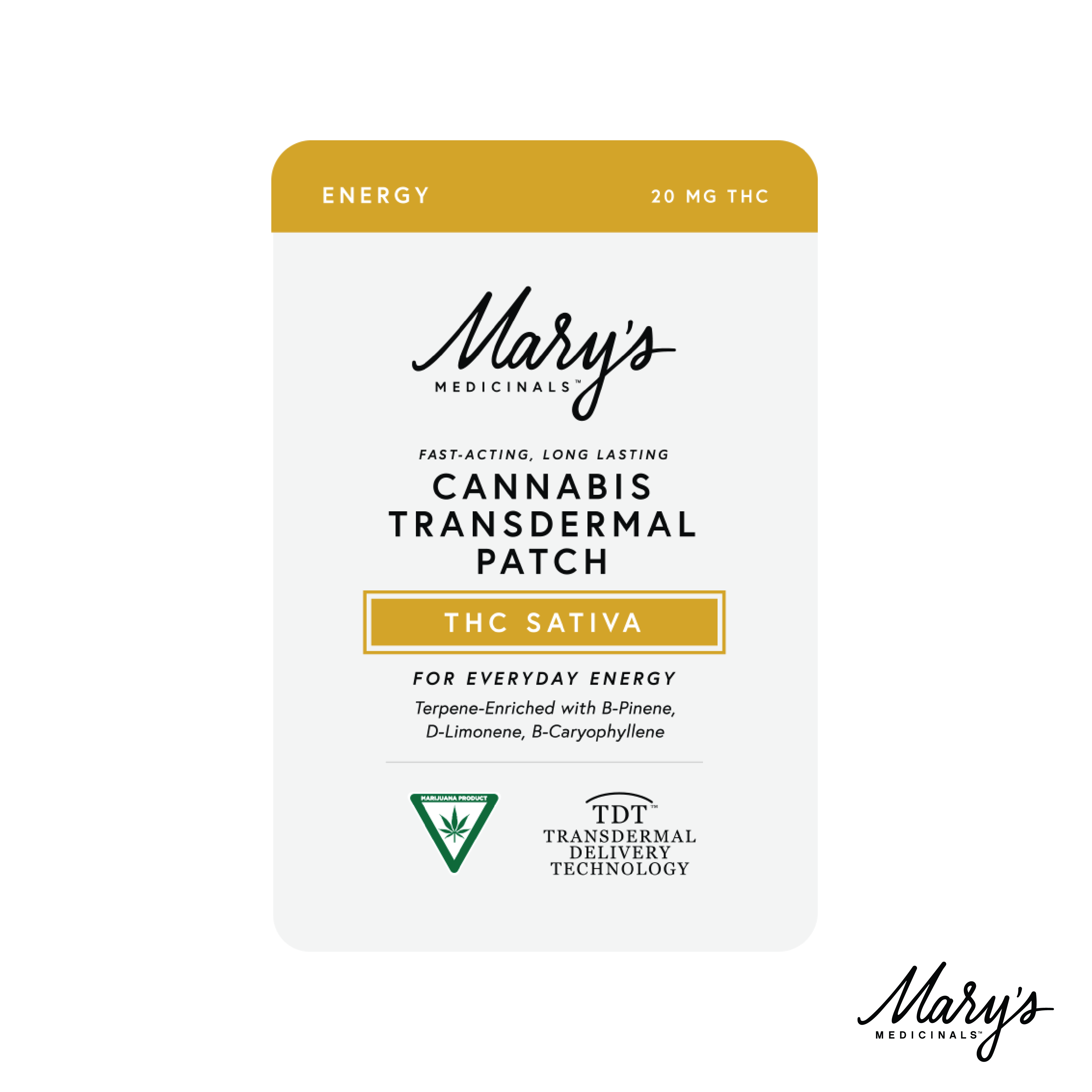 Photograph of product: Mary's | 20mg Transdermal Patch | Energy (Oui'd)