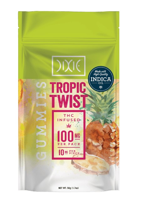 Photograph of product: Dixie Gummy Fast Acting - Tropic Twist 200mg