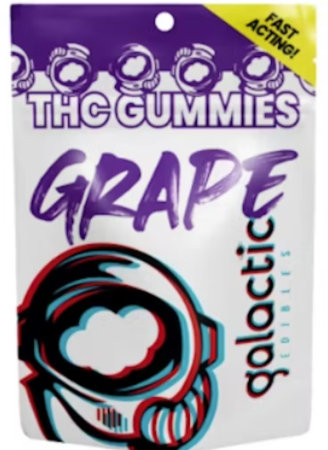 Photograph of product: Grape (H) - Fast Acting Gummies (100mg) - Galactic