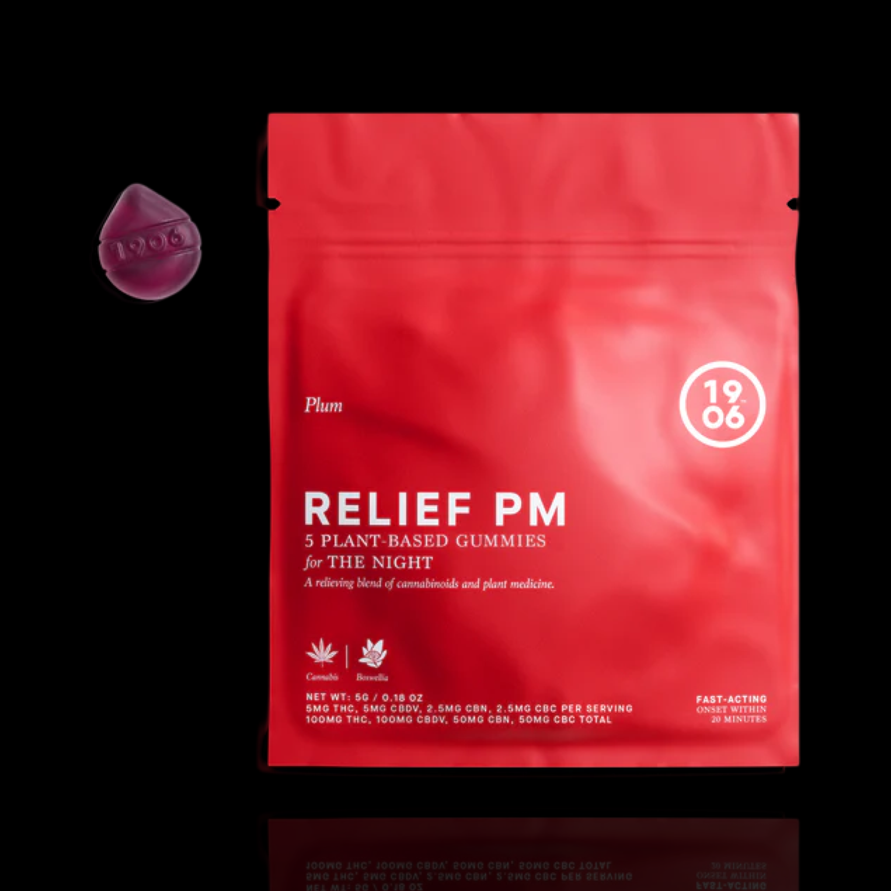 Photograph of product: PM Relief Plum Gummies 5 pieces