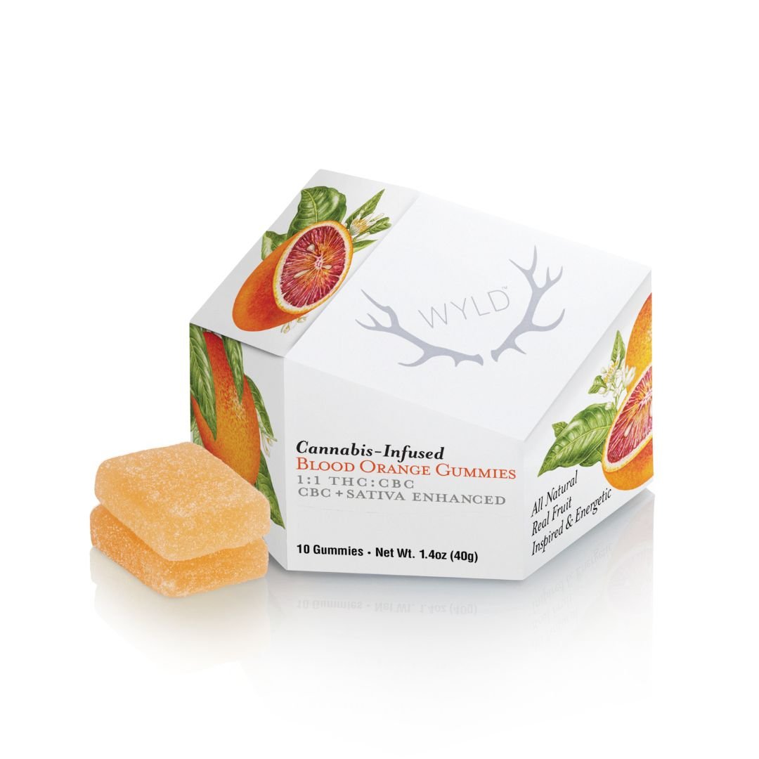 Photograph of Product: Blood Orange 1:1 CBC + Sativa Enhanced Gummies | 100mg THC:100mg CBC