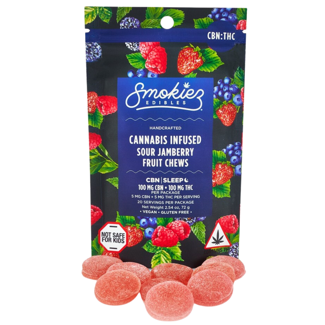 Photograph of product: Sour Jamberry | 1:1 TH-oui : CBN | 20pk