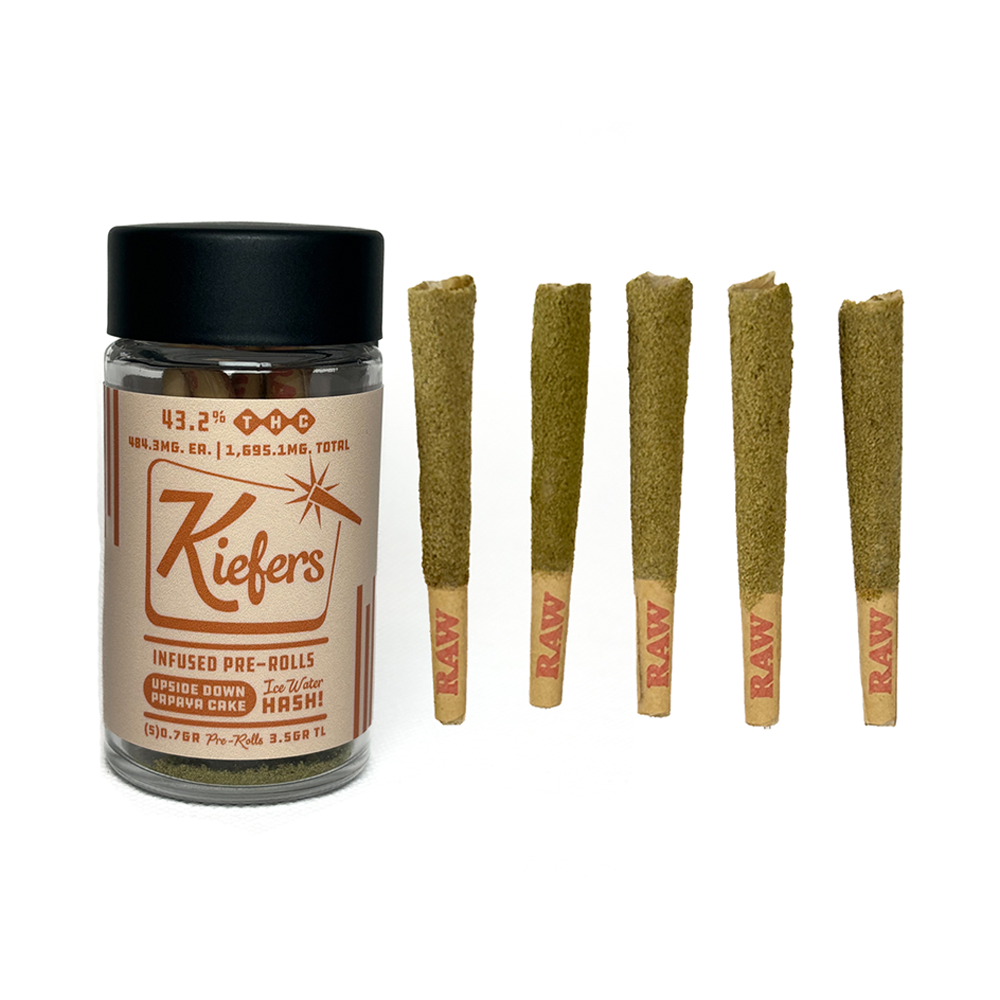 Photograph of product: Kiefers - Infused Pre-Roll Pack - Papaya Upside Down Cake (S) - 5 x