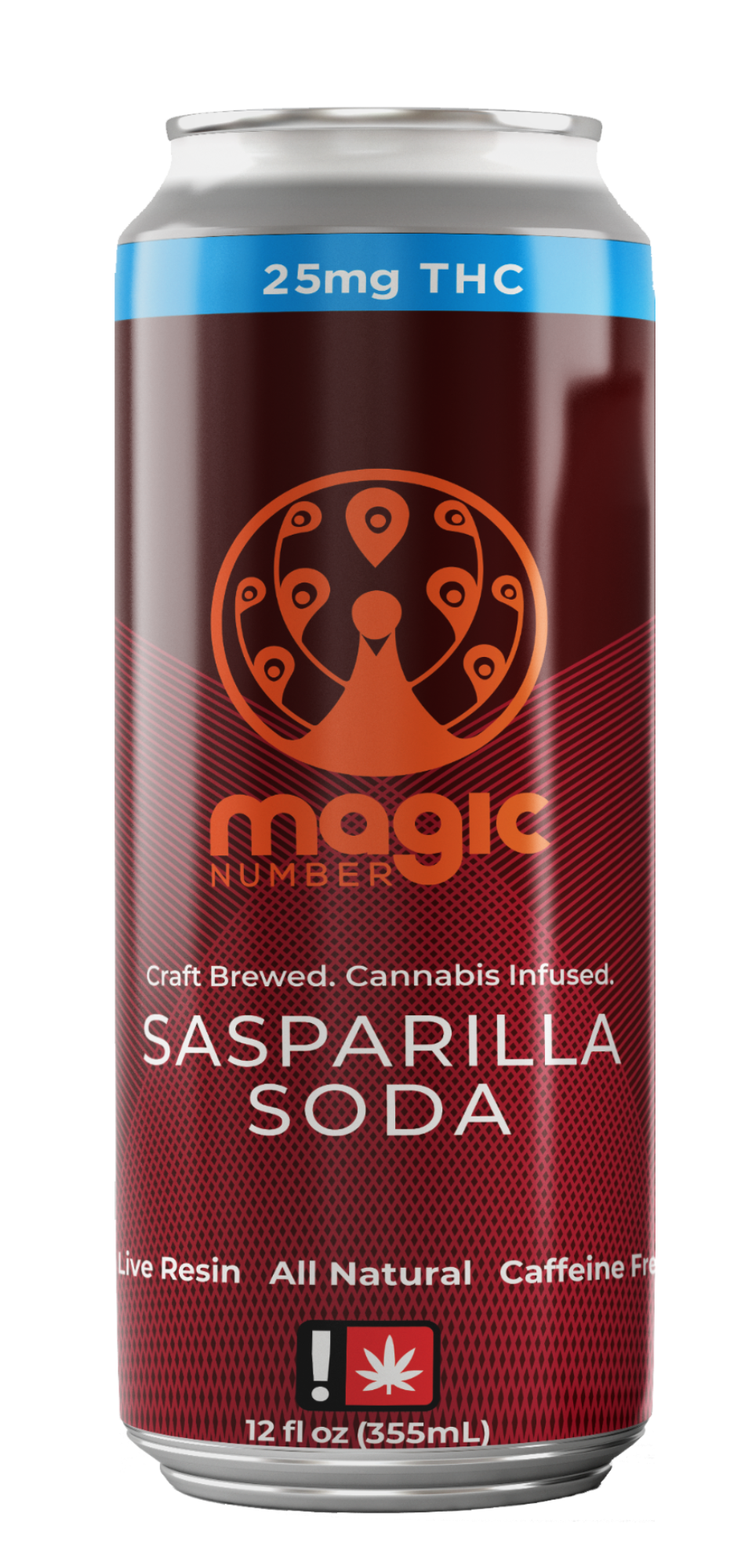 Photograph of product: Magic Number Sasparilla 25mg Soda