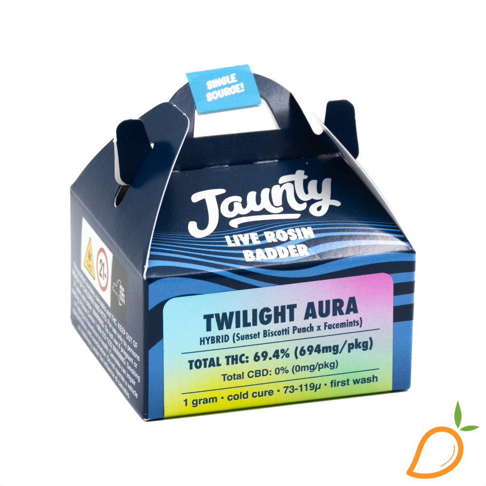 Photograph of product: 1g Twilight Aura Live Rosin Jaunty