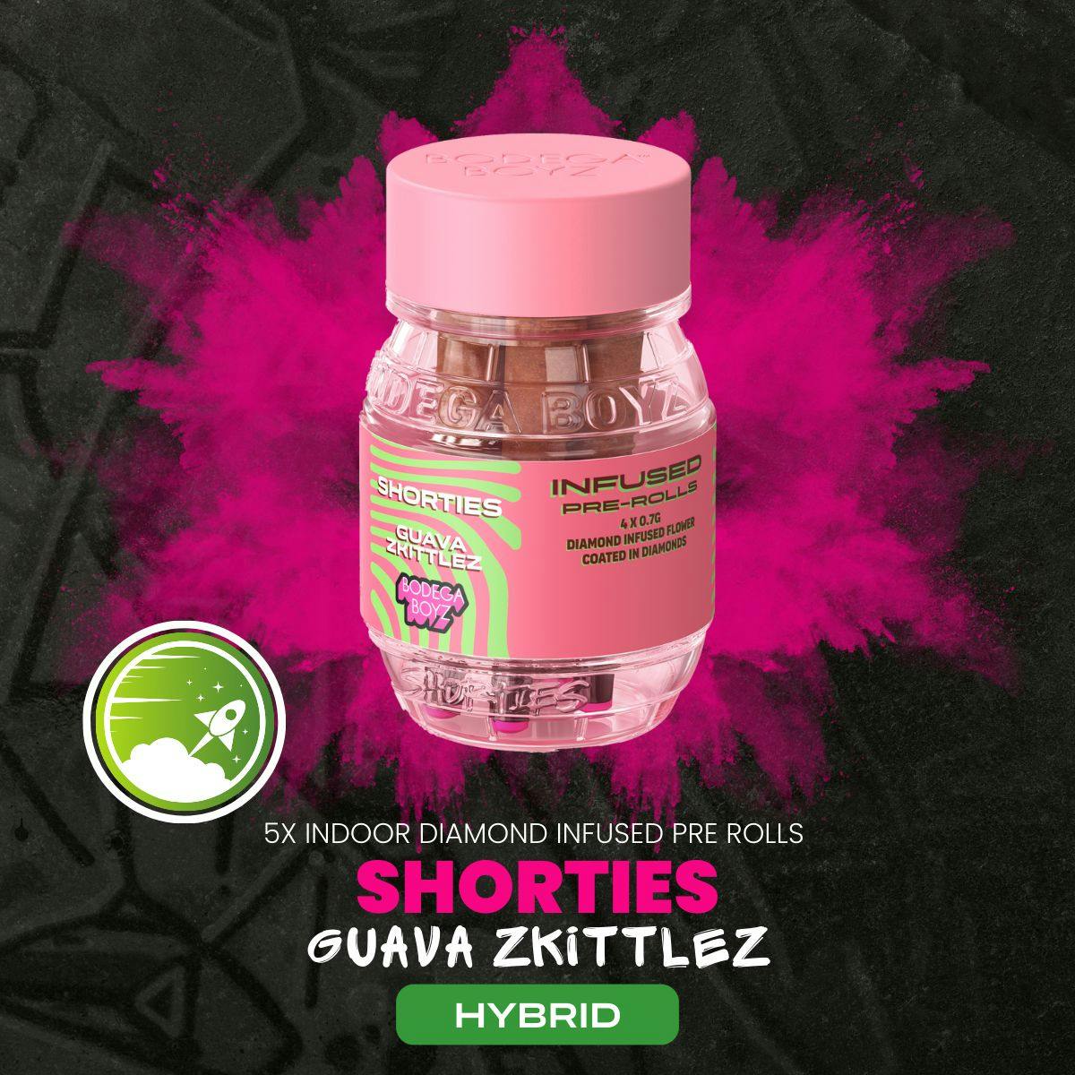 Photograph of product: 556 Bodega Boyz - SHORTIES 4pk (2.8g) - Guava Zkittlez
