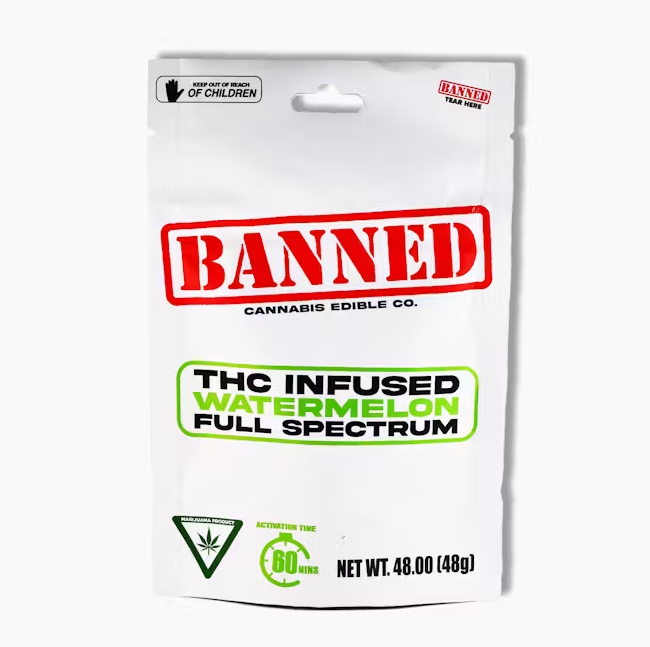 Photograph of product: Banned - Gummy - Watermelon 200mg - 4pk
