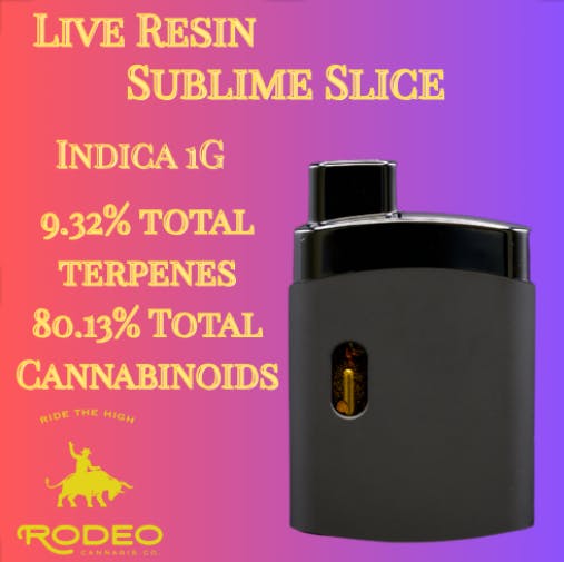 Photograph of product: Rodeo Live Resin Sublime Slice D-1g Vape (I) - 00202