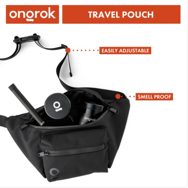 Photograph of product: Smell Proof Carbon Lined Fanny Pack/Travel Pouch, 8 x 7", Black