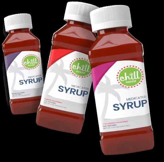 Photograph of product: Chill Medicated 200mg Syrup - Cherry