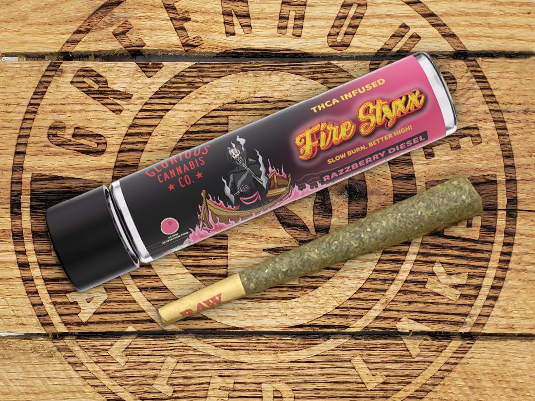 Photograph of product: Fire Styxx | Razzberry Diesel | 1g Infused Pre Roll