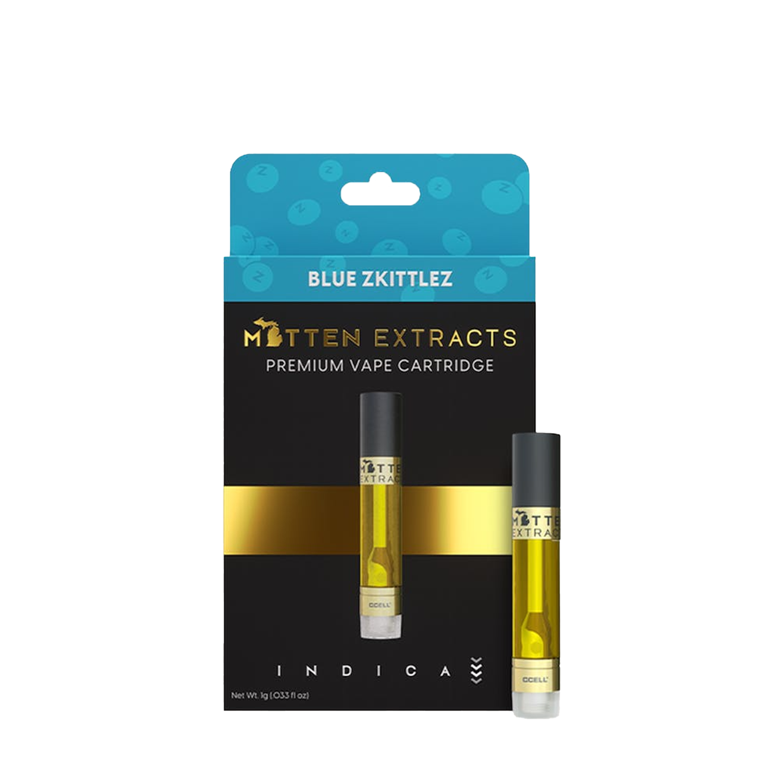 Photograph of product: Blue Zkittlez 1g Cartridge