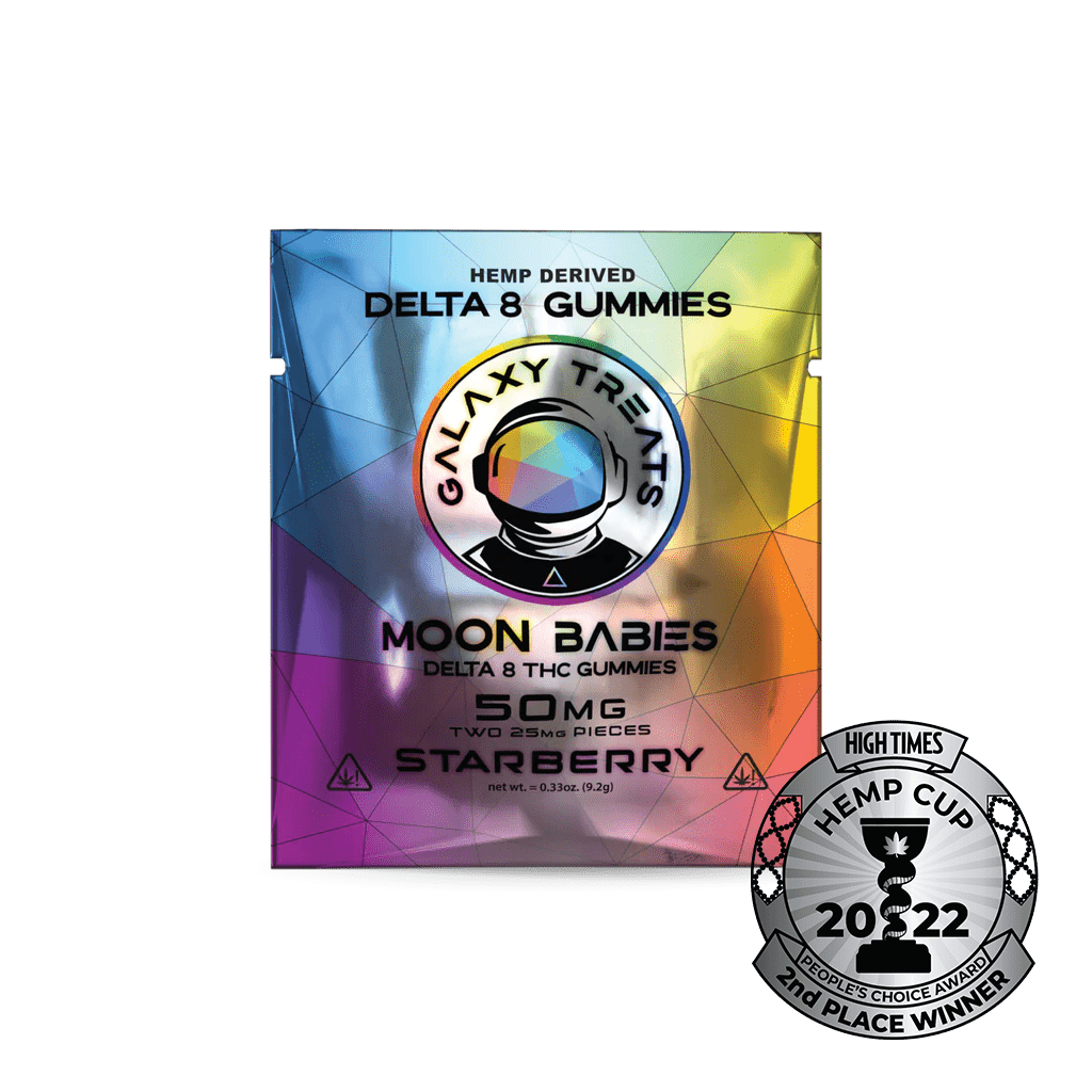 Photograph of product: GALAXY TREATS Moon Babies Delta 8 TH-oui Gummies 2pk 25mg ea Starberry