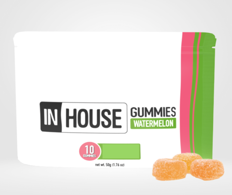 Photograph of product: Watermelon 1:2 [5mg CBG : 10mg TH-oui] Gummies || In House