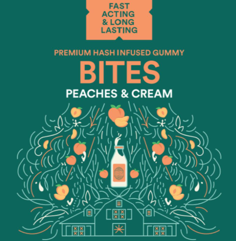 Photograph of product: Peaches & Cream | au chocolat Rosin Infused Gummies | 100mg