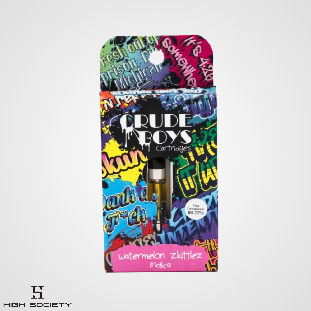 Photograph of product: Crude Boys - 2g AIO Vape - Watermelon Zkittlez