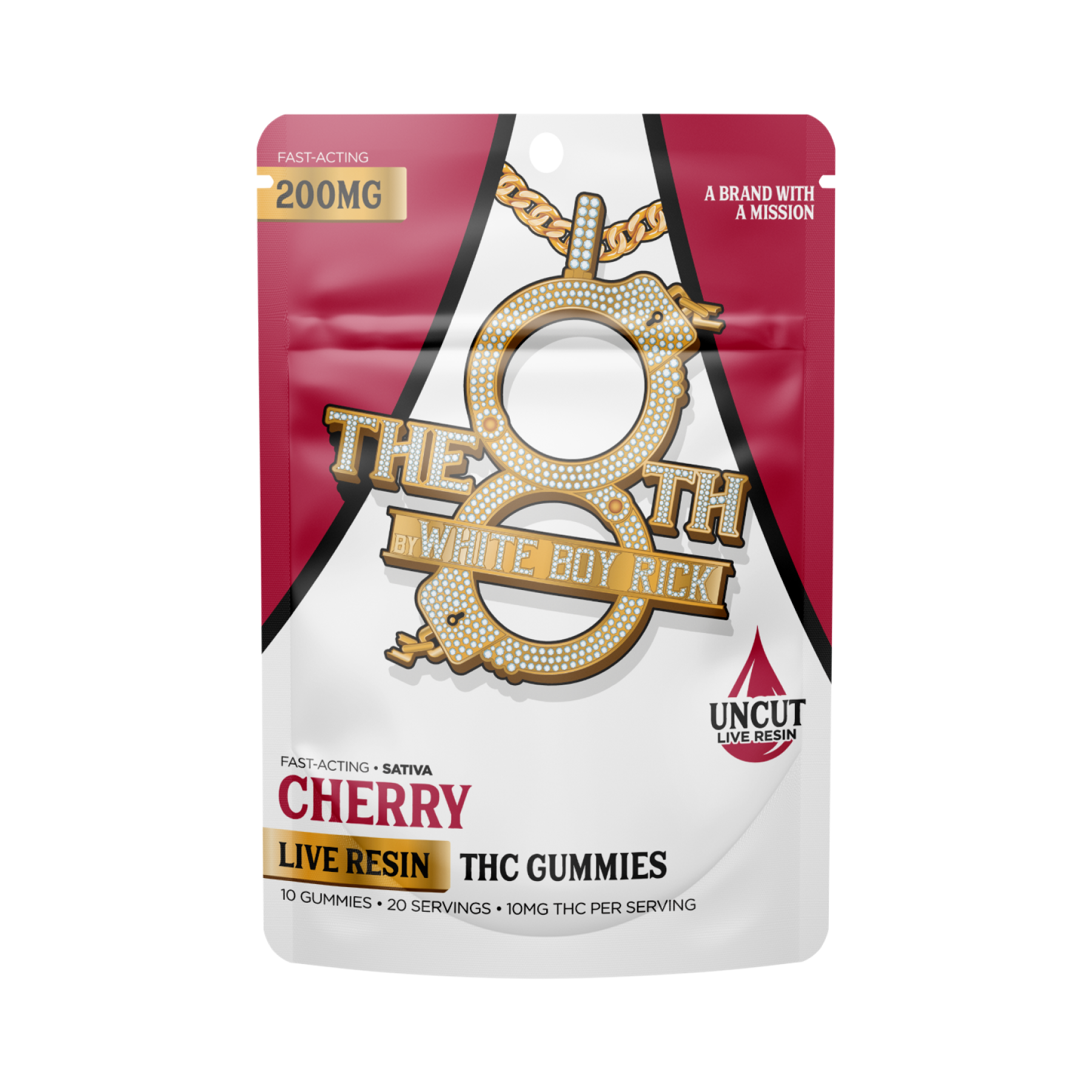 Photograph of product: The 8th | Cherry | 200mg Live Resin Gummies