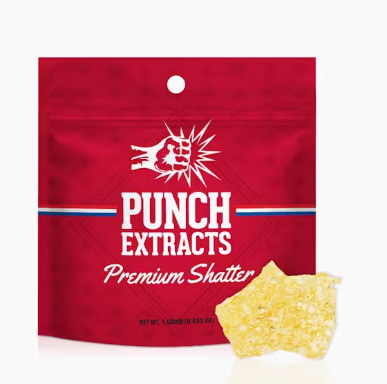 Photograph of product: Punch Extracts Sour Kush Shatter 1g