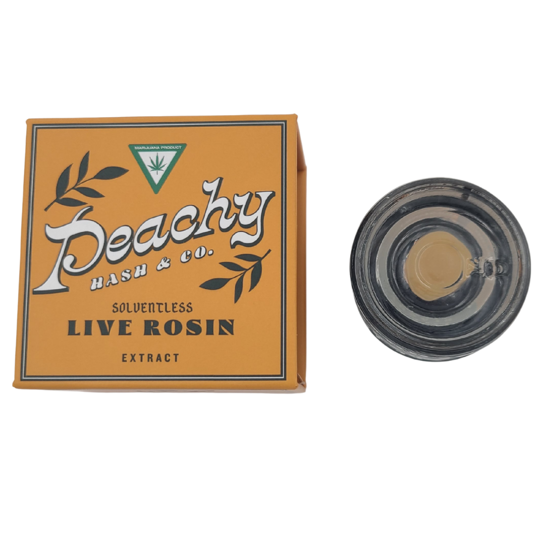 Photograph of product: Peachy au chocolat | Medellin 1g Live Rosin