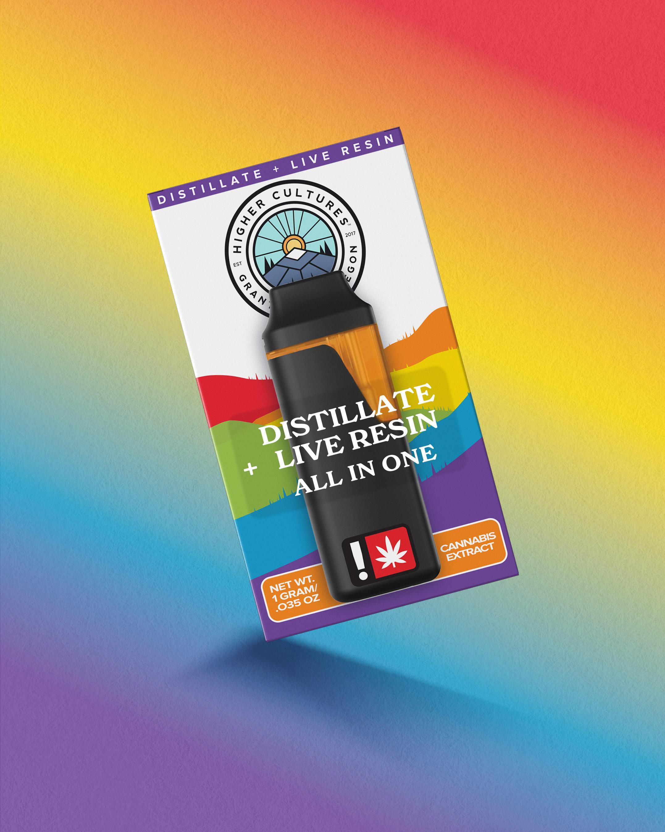 Photograph of product: Higher Cultures - All in One - Distillate + Live Resin - My Oh My