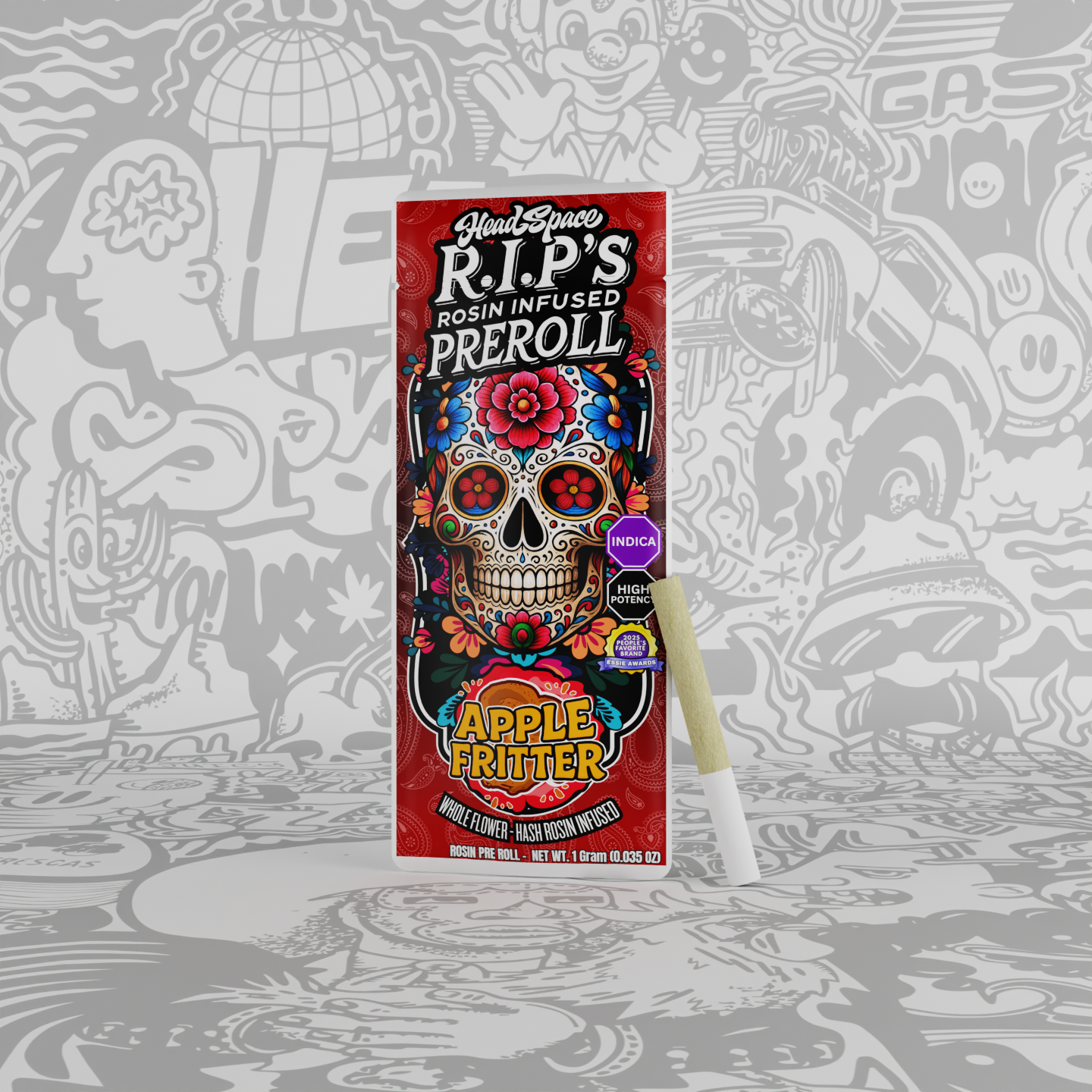 Photograph of product: RIPs (Rosin Infused Preroll) -Apple Fritter