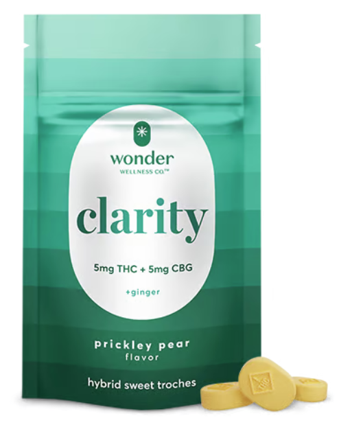 Photograph of product: Wonder | Clarity Prickly Pear Troche 1:1 TH-oui/CBG | 5mg/20pk