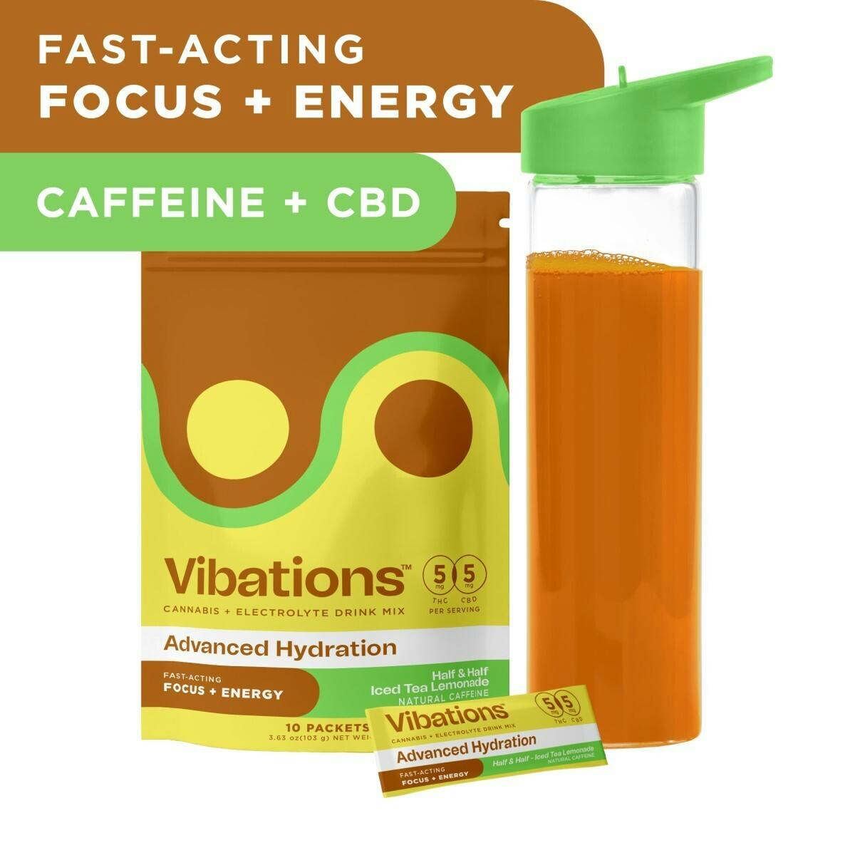 Photograph of product: Vibations | Half & Half-Iced Tea Lemonade 1:1 CBD:TH-oui 10pk 50mg