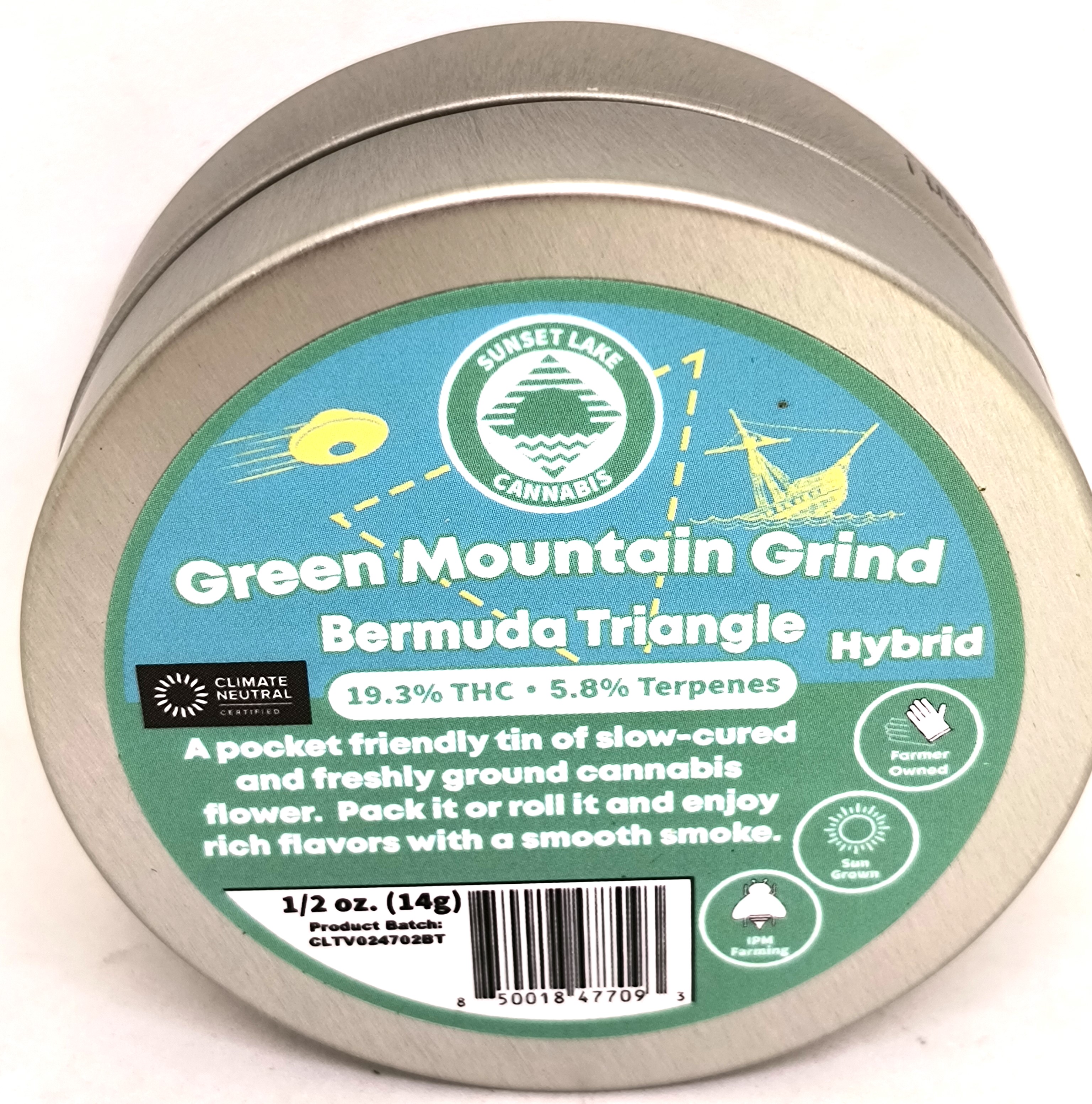 Photograph of product: Bermuda Triangle Pre-Ground Flower | Sunset Lake - 14g