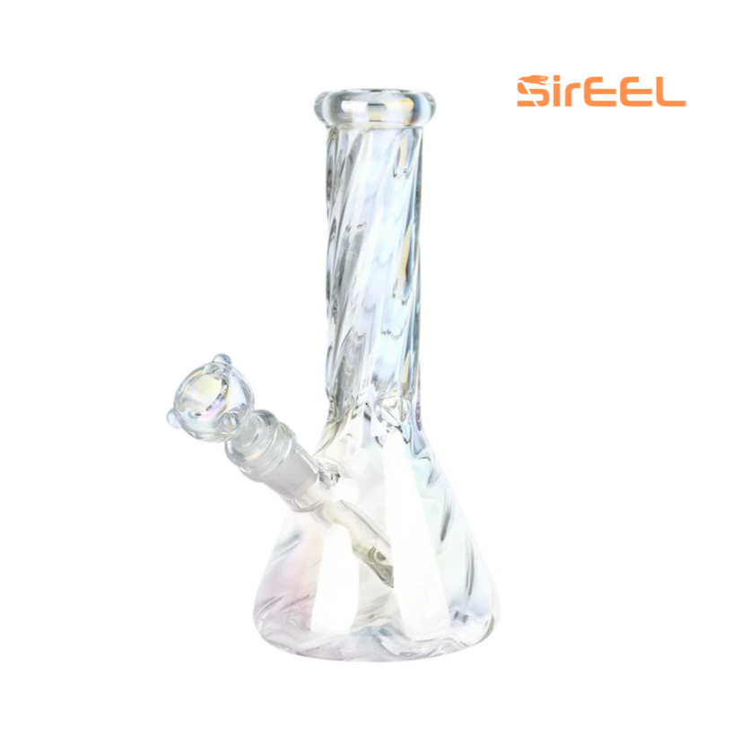 Photograph of product: 8" Twisted Neck Beaker Bong with Flower Bowl