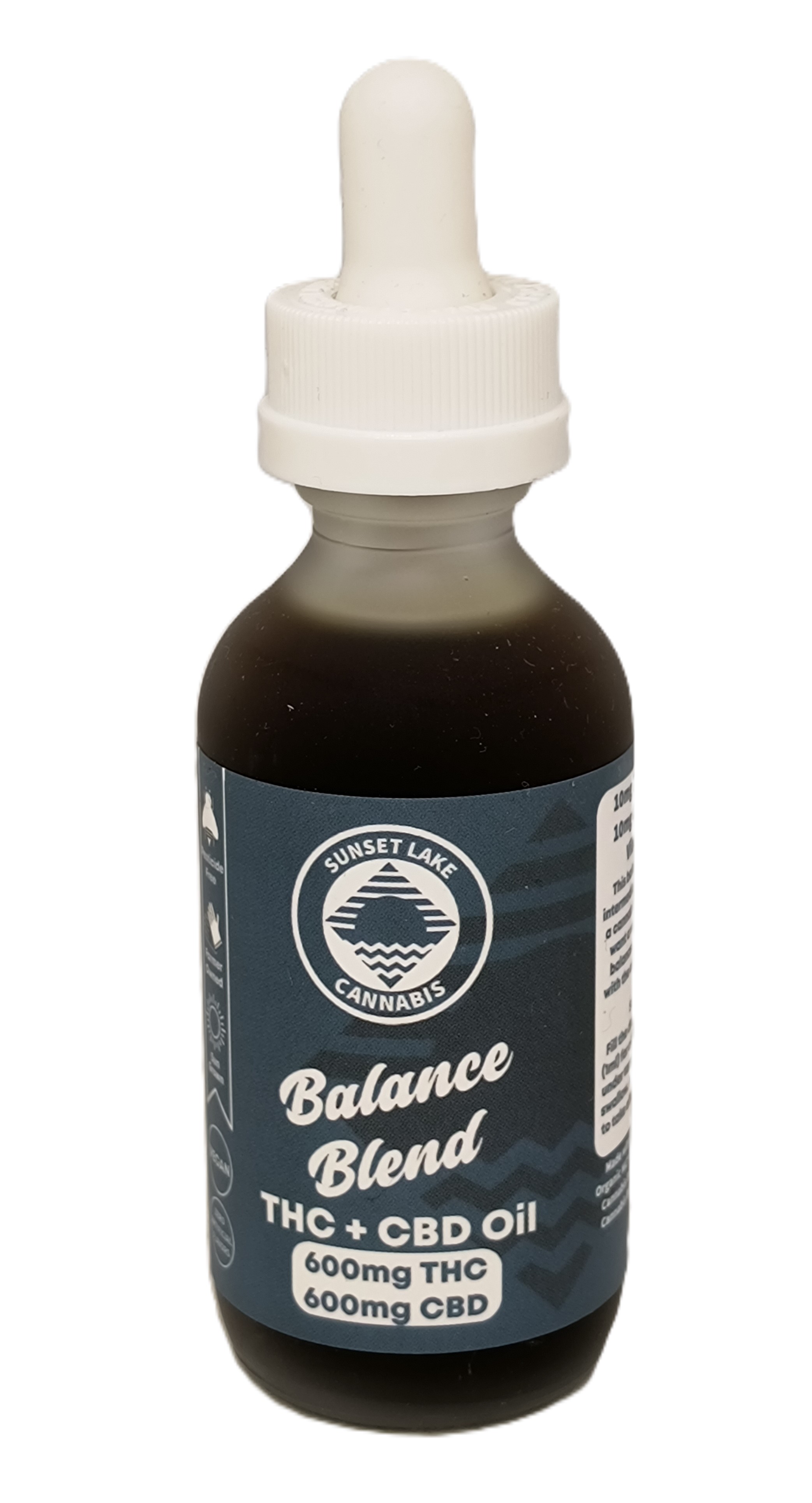 Photograph of product: Balance Blend Tincture | 600mg TH-oui + 600mg CBD | Sunset Lake
