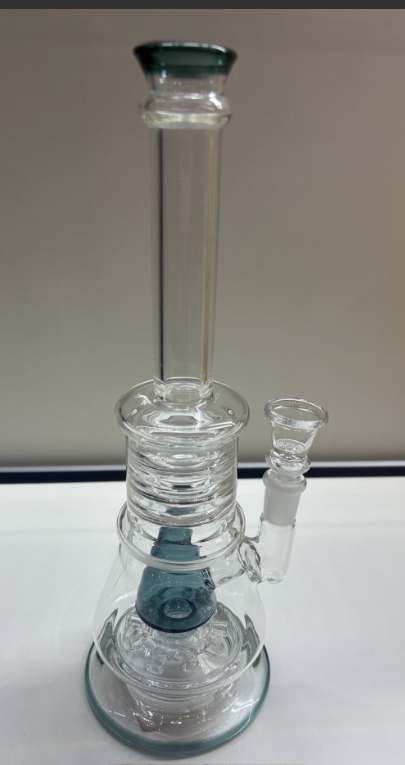 Photograph of product: 15" Water Pipe with Blue Percolator