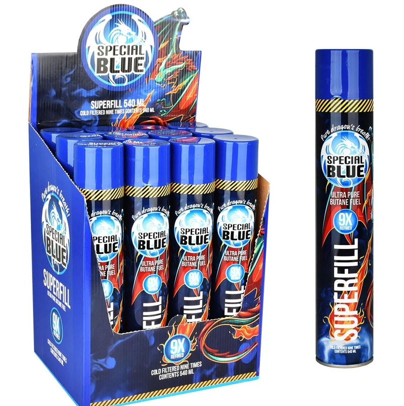 Photograph of product: Fuel - Special Blue - 9X Refined Butane - Super Fill - 540 mL