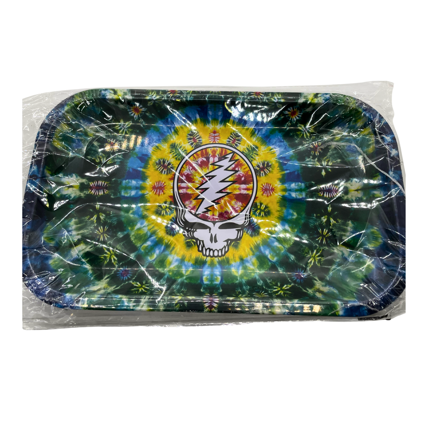 Photograph of product: BLAZY SUSAN DEAD HEAD TIE DYE ROLLING TRAY MEDIUM REC