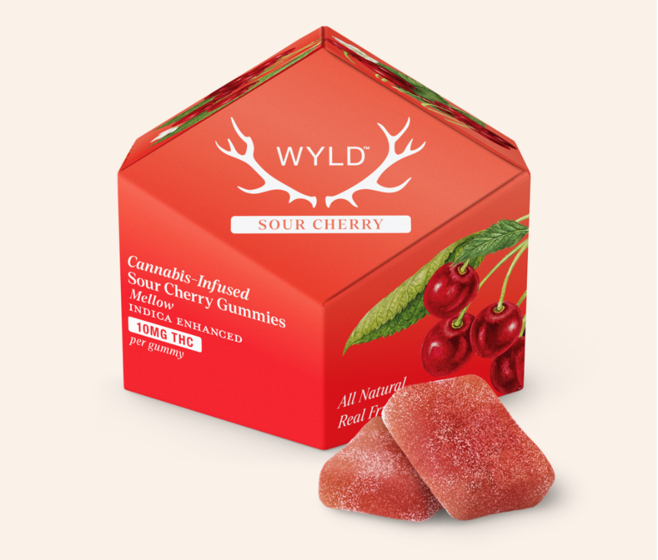 Photograph of product: Wyld | Sour Cherry Oui'd Enhanced   100 Mg   10 Pack