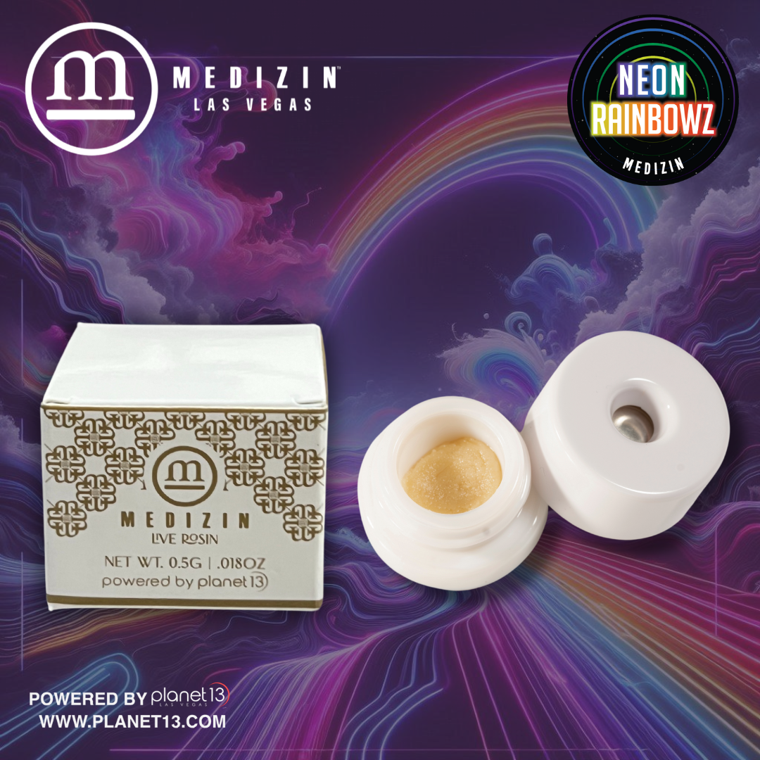 Photograph of product: Neon Rainbowz .5g Live Rosin