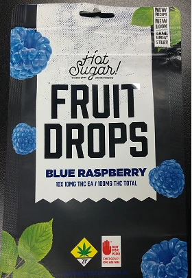 Photograph of product: Blue Raspberry 1:1 CBD Fruit Drops [DOH] - by Hot Sugar!