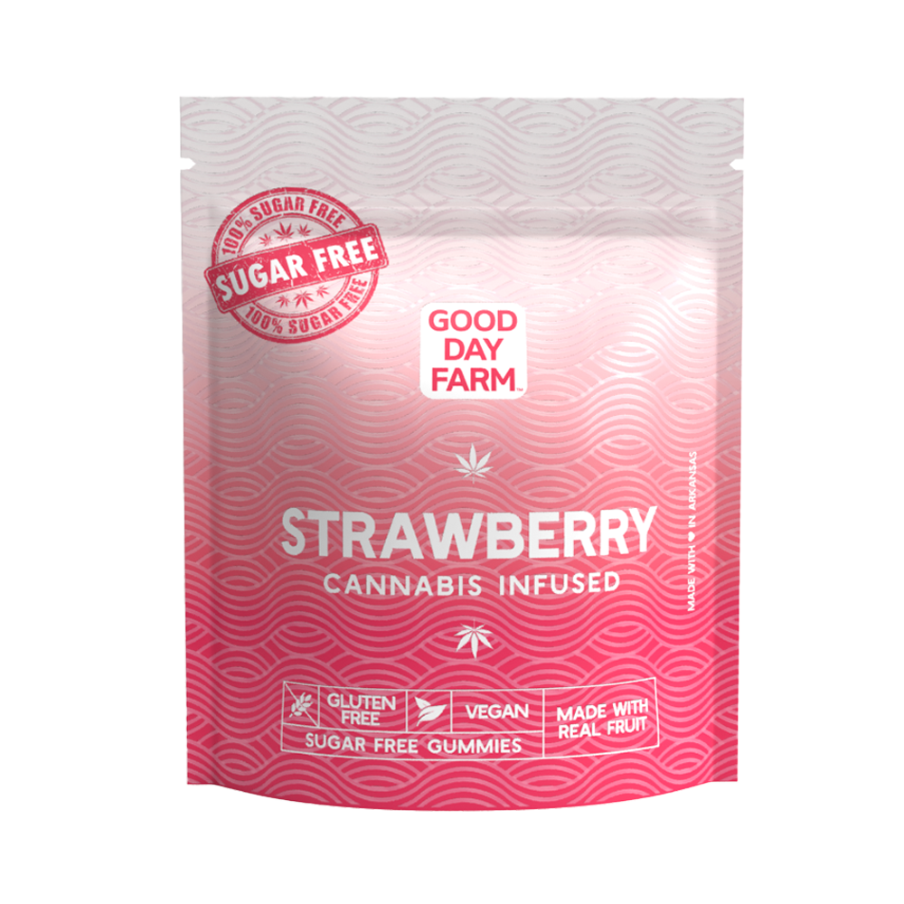Photograph of product: GDF: Sugar-Free Gummies | Strawberry | 200mg | 10pk