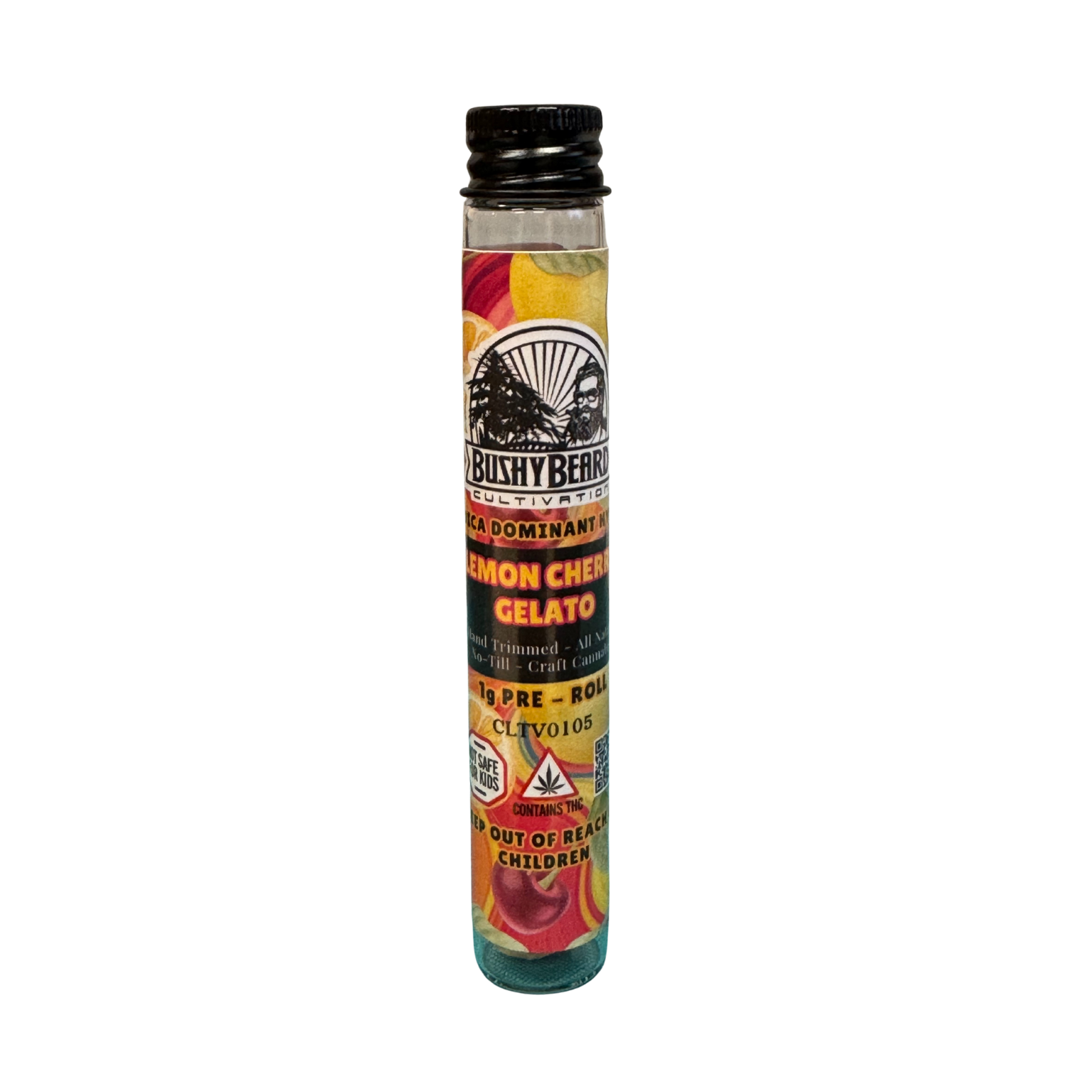 Photograph of product: Lemon Cherry Gelato I 1g Pre-roll I Bushy Beard