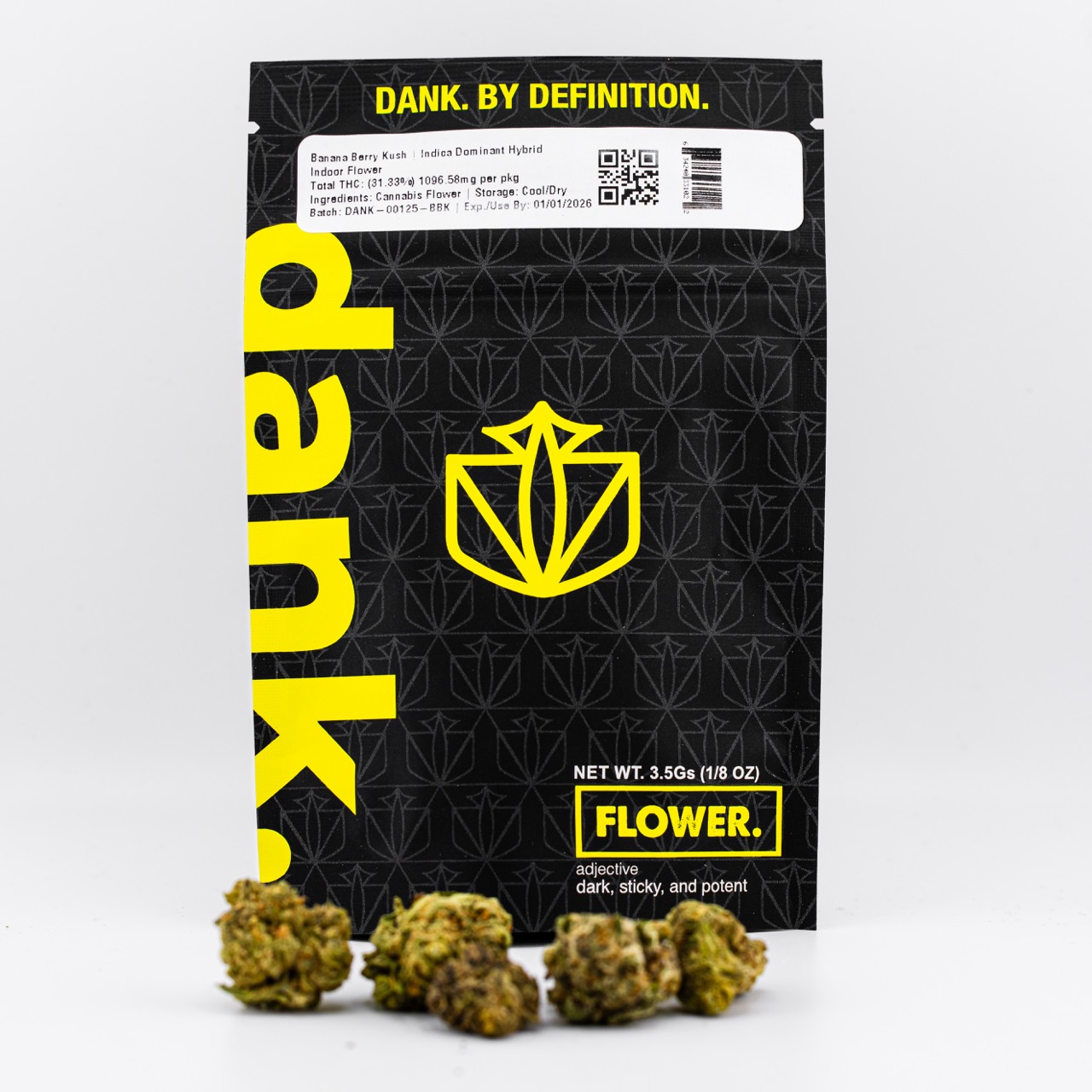Photograph of product: Banana Berry Kush | Indoor Flower Bag - 3.5g