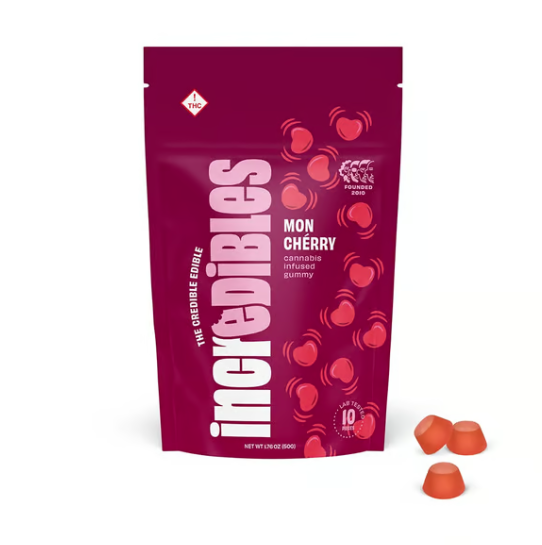 Photograph of product: 100mg Mon Cherry Gummies 10pk