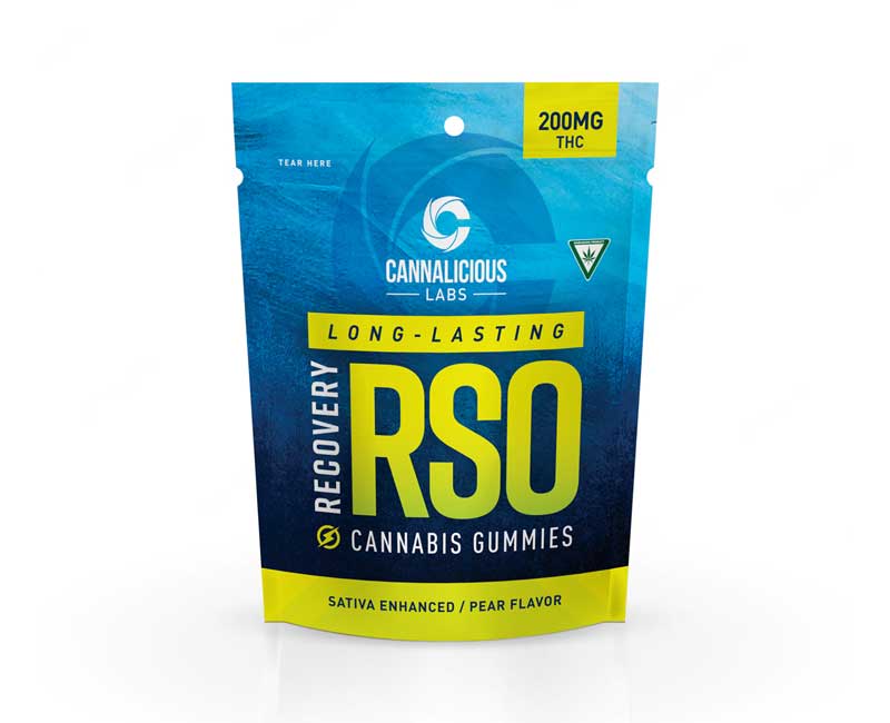 Photograph of product: Cannalicious 200mg Gummies RSO Recovery Pear