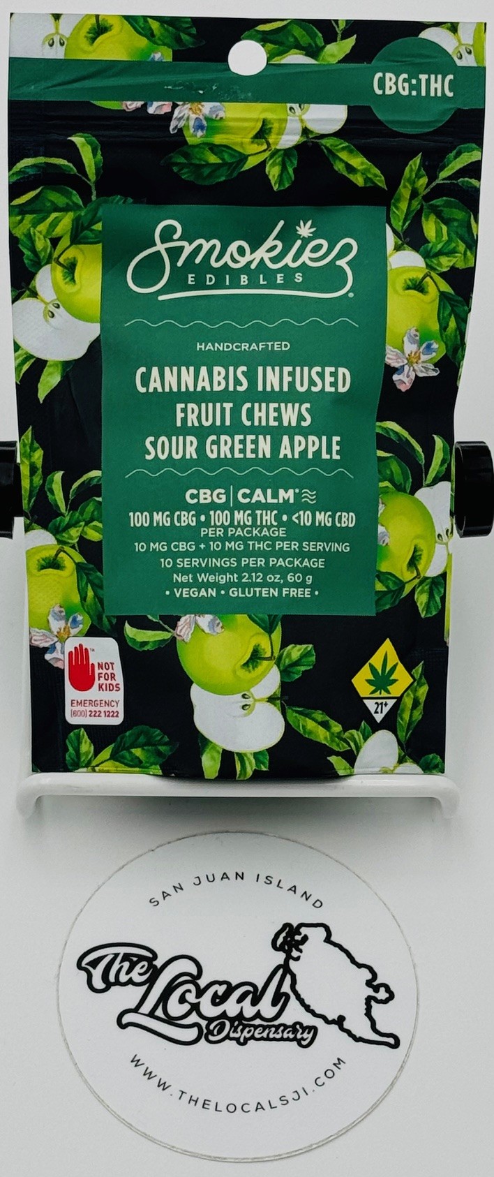 Photograph of product: Green Apple Chews 1:1 CBG:TH-oui 10pk