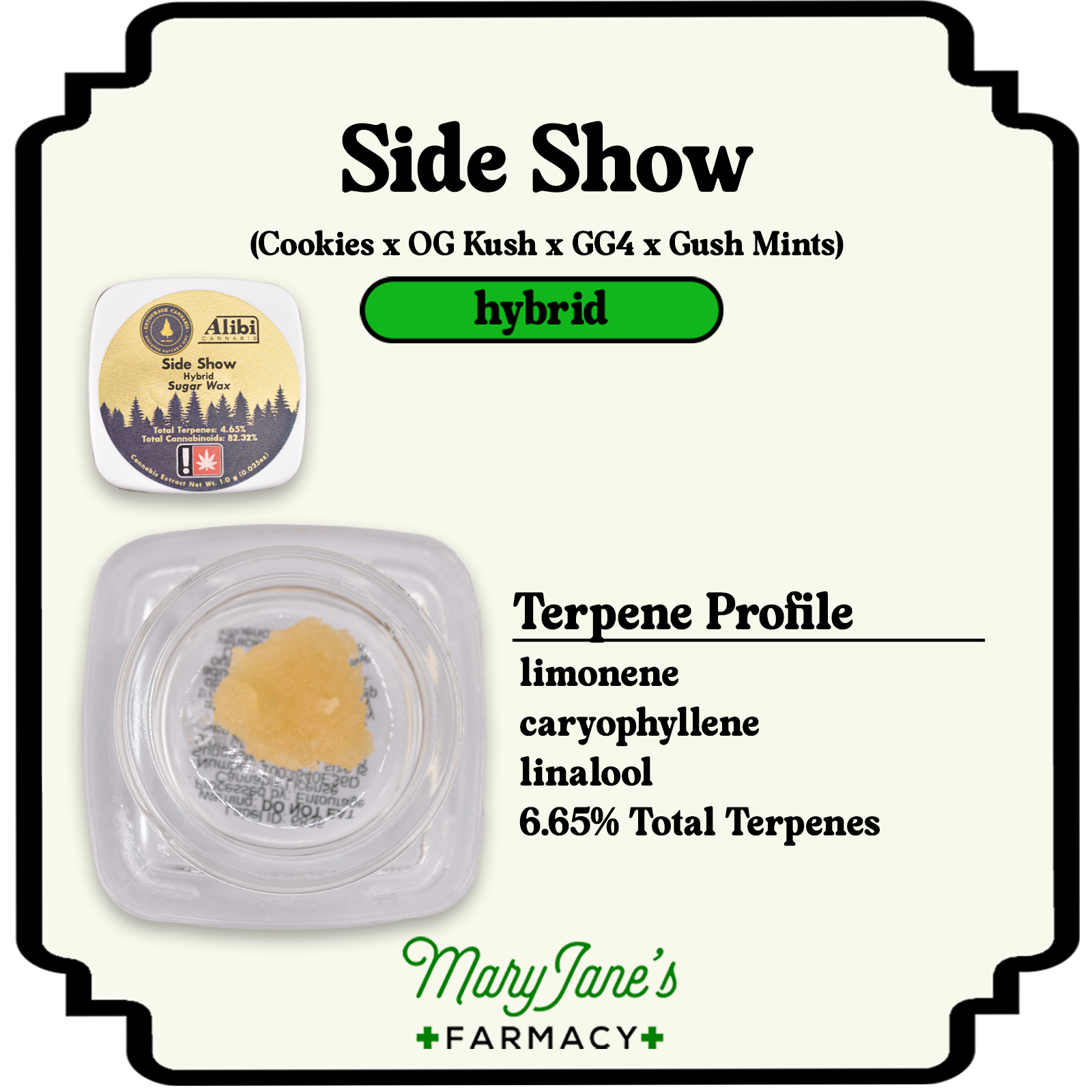 Photograph of product: Side Show Sugar Wax Extract | 1g