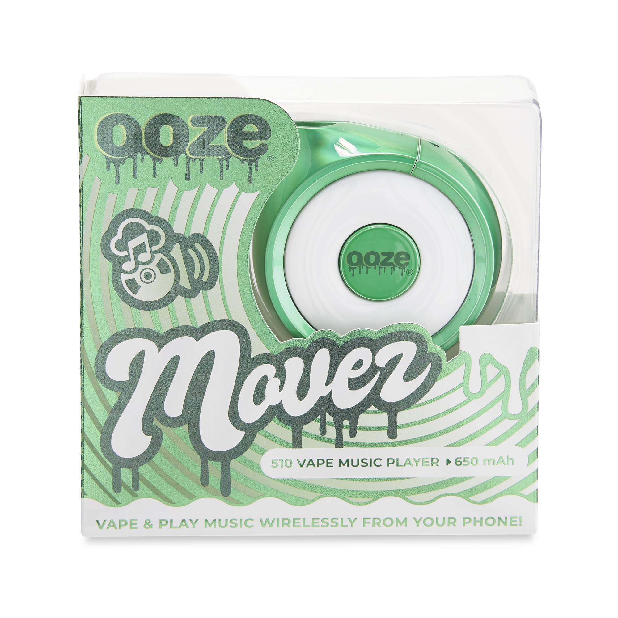 Photograph of product: Ooze | Movez 510 Vape Battery & Wireless Speaker | Mary Jade Green